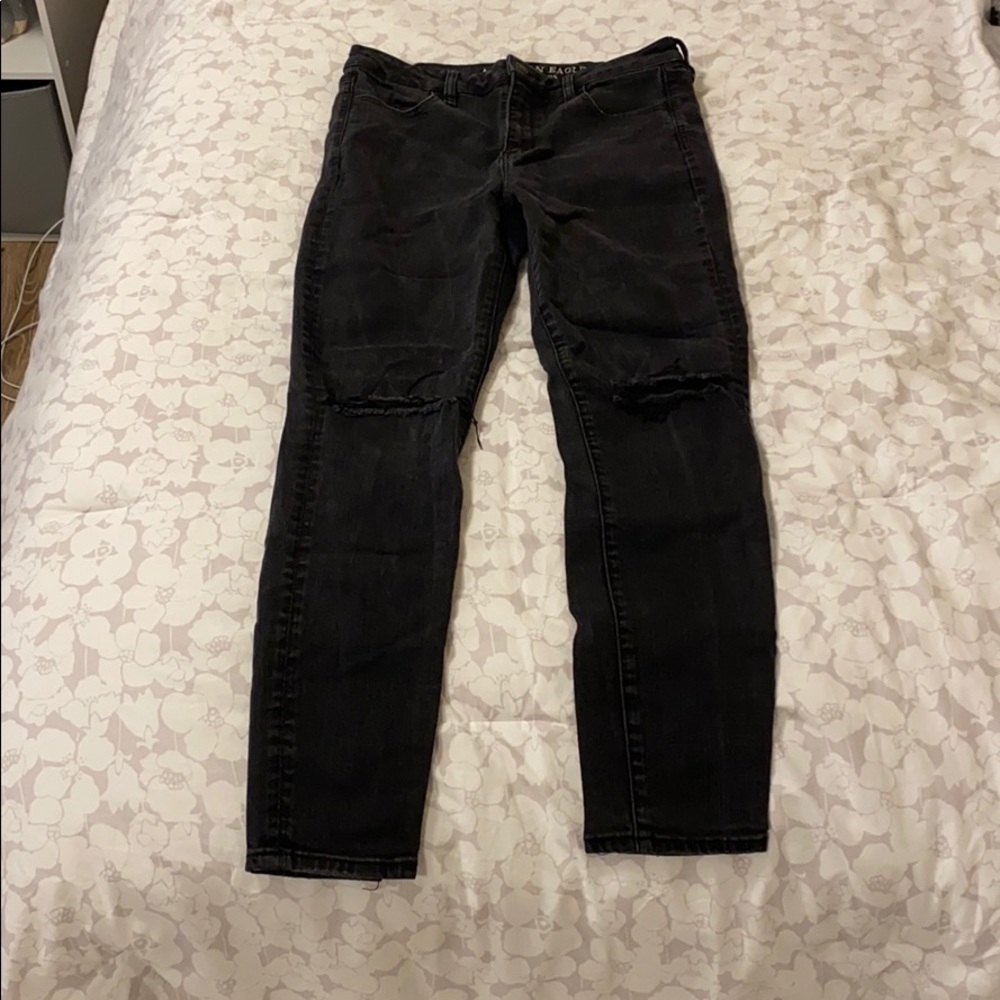 Black high rise American eagle jeans